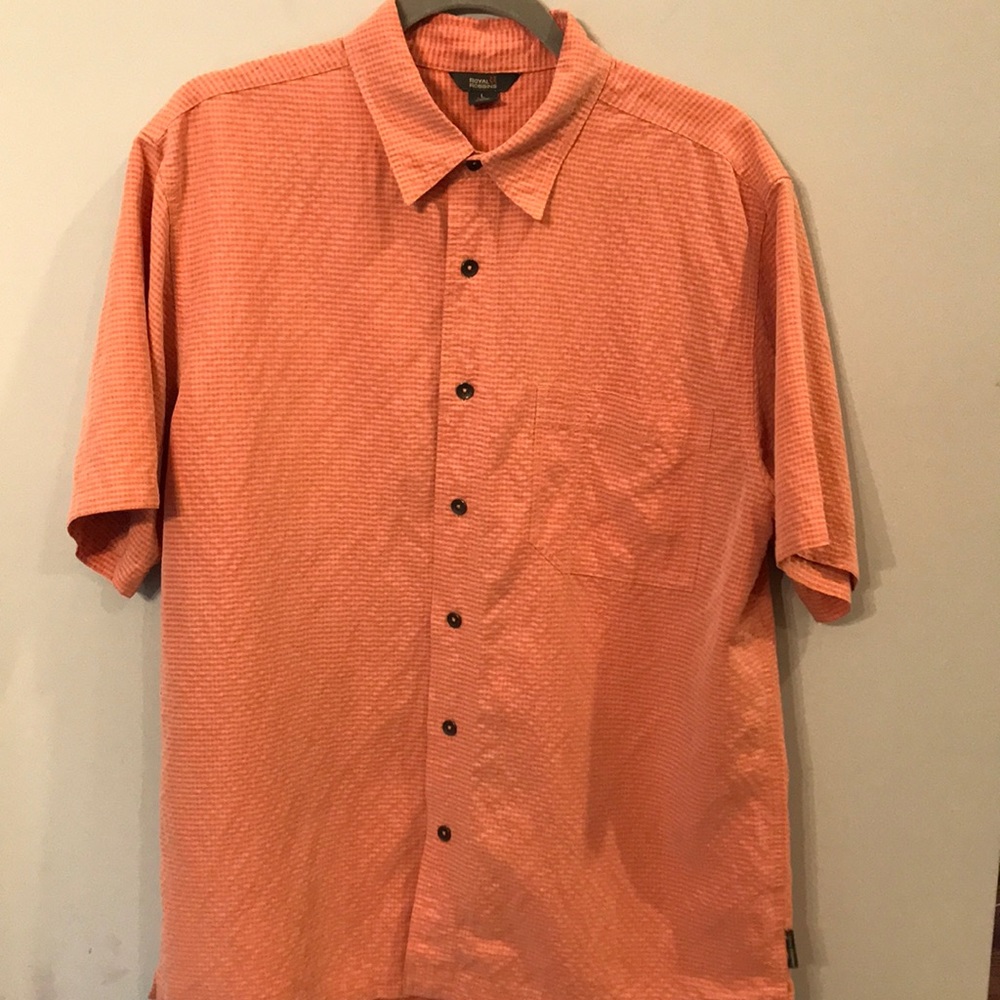 Royal Robbins Men’s L Orange Check SS Shirt